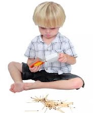 image of a child lighting matches