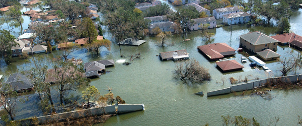 Graphic showing a flooded area