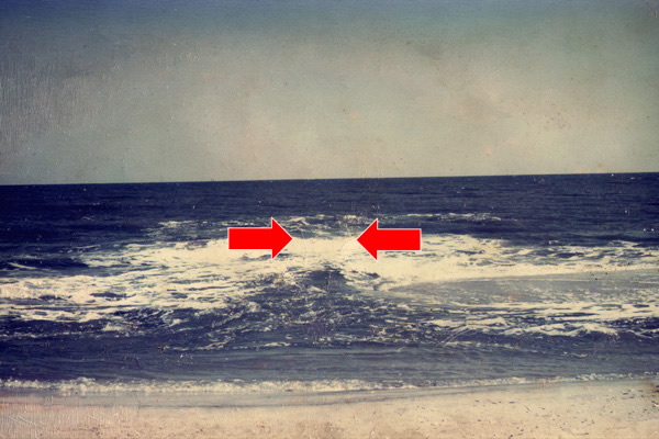 Graphic showing a Rip Current in the water