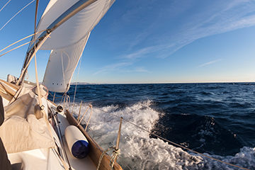a boat on open water