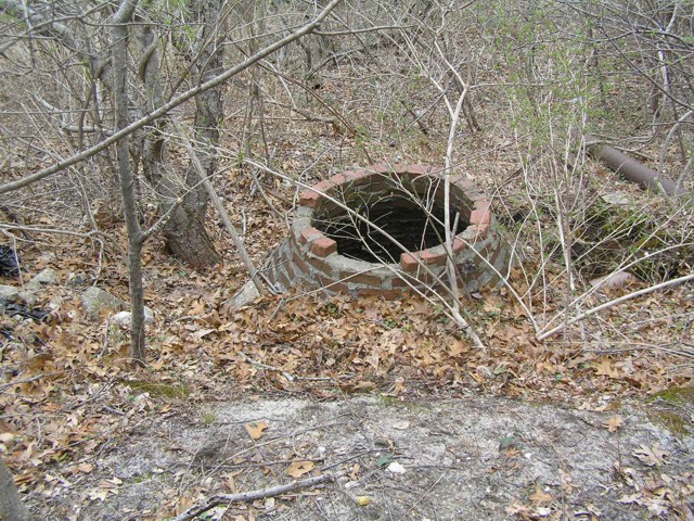 image 38 - an old brick well broken and covered with leaves