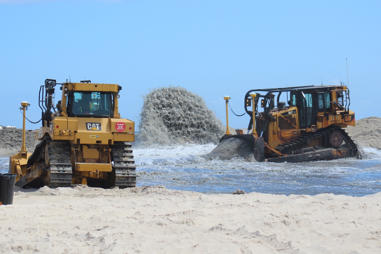 Sand placement in Ocean Ridge – August  2019