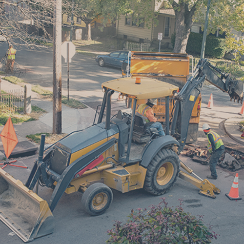 construction work being performed by Department of Public Works employees