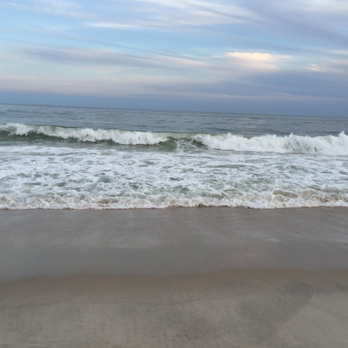 the shoreline of a beach