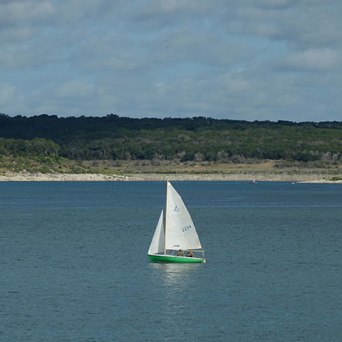 a sailboat out on the water