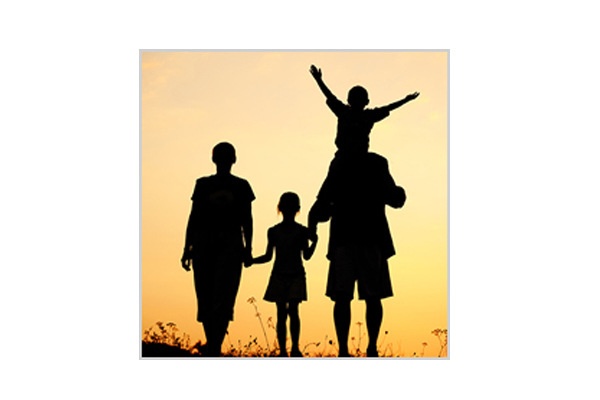 silhouette of a family