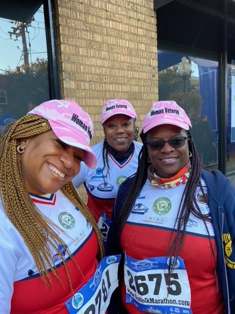 image of women and veterans in suffolk county's marathon